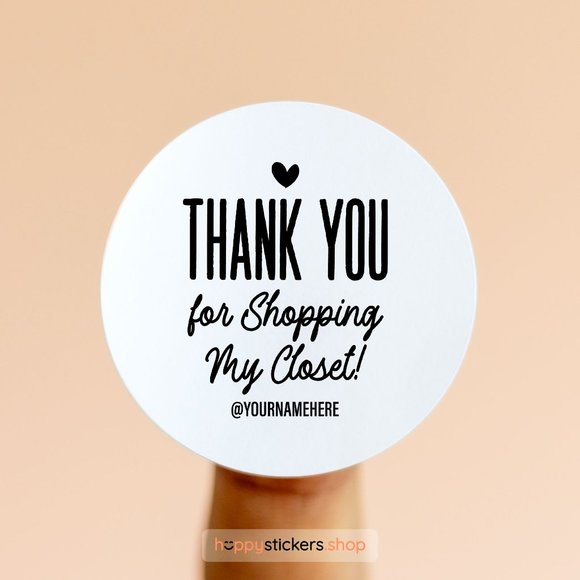 Thank You For Shopping My Closet! Stickers & Labels with your custom name - Picture 14 of 16